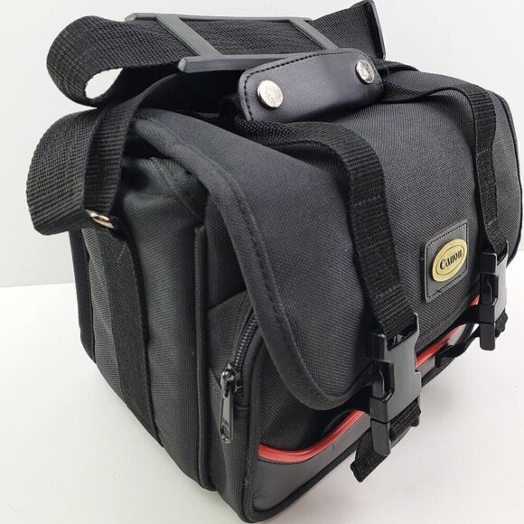 Canon Camera Bag Shoulder Mid-Size Canvas Padded Divider Compartments Strap - Picture 2 of 12